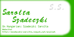 sarolta szadeczki business card